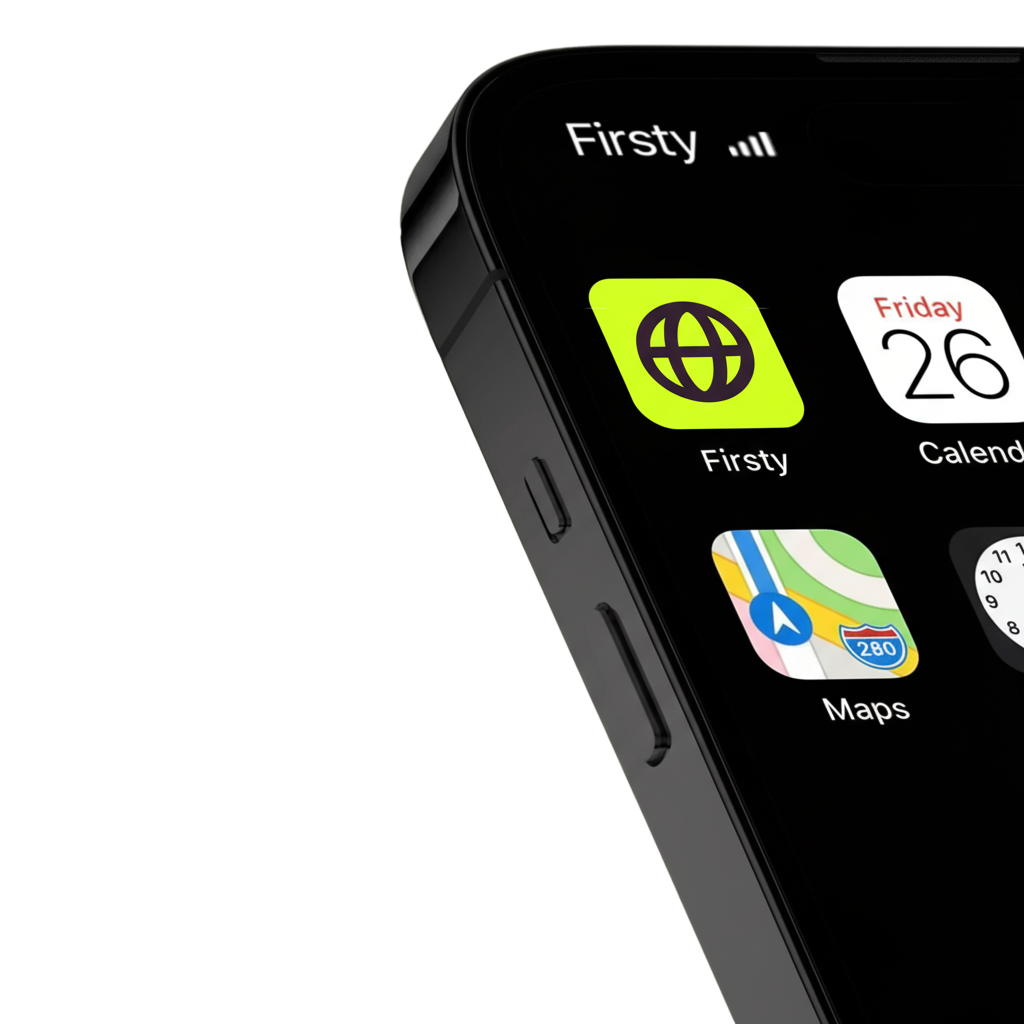 Firsty app on iPhone